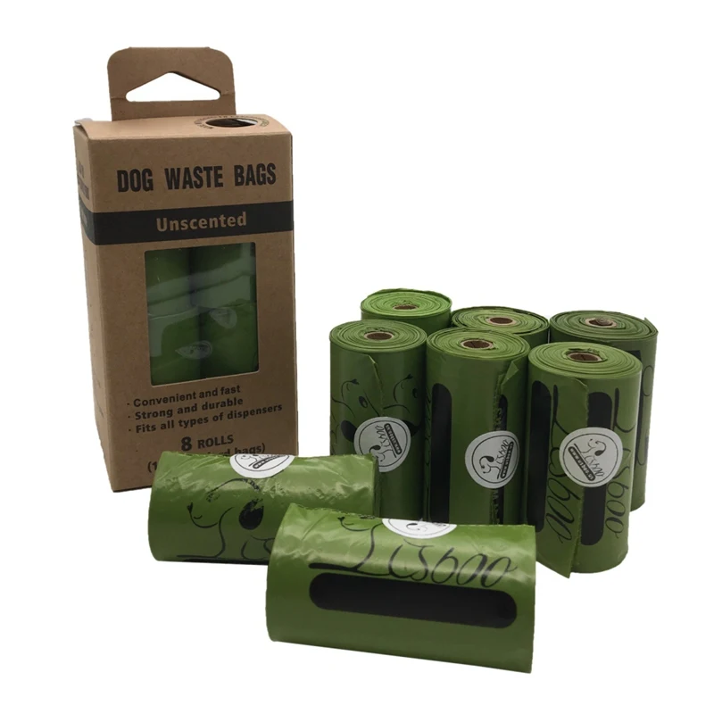 

8 Rolls Large Oxo-Biodegradable Dog Poop Bags Earth-Friendly Dog Waste Bags Doggie Bags Waste Pick Up Cleaning Bag