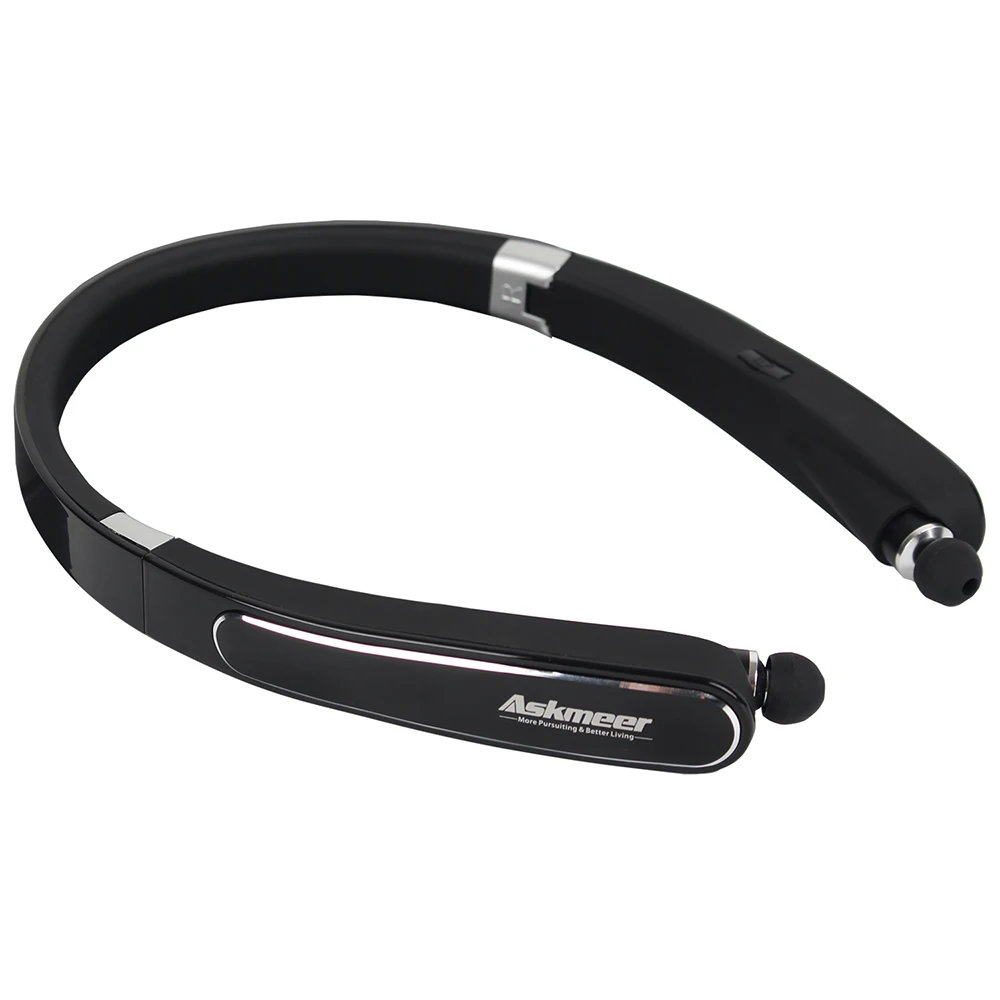 Askmeer Sports Bluetooth Earphone Neckband Earbuds Headset Wireless Handsfree Foldable Headphones with Mic for iPhone Xiaomi (4)