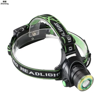 

T6 COB LED Headlamp Zoomable Headlight Waterproof Head Torch Flashlight Head Lamp Fishing Patrol Hunting Light 18650 Battery