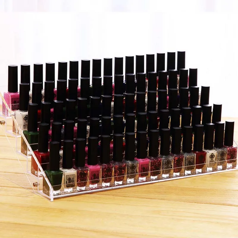New Clear Plastic Acrylic Nail Polish Rack Lipstick Storage Holder