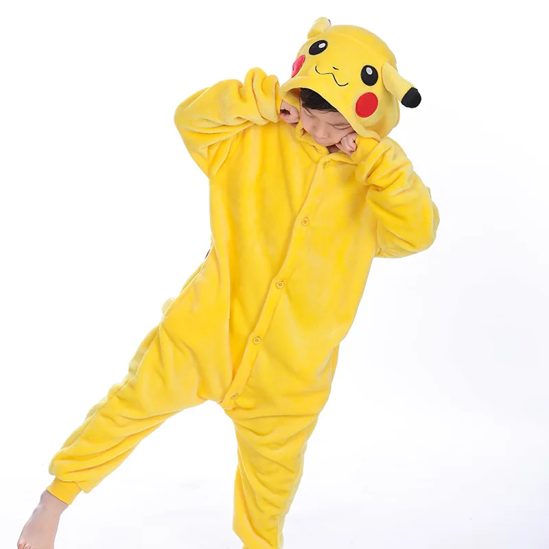 

animal Pajamas Kids Boys Girls Pijama Pikachu Anime Costume Cosplay Winter Children Pajamas Christmas Children's Onesie clothing