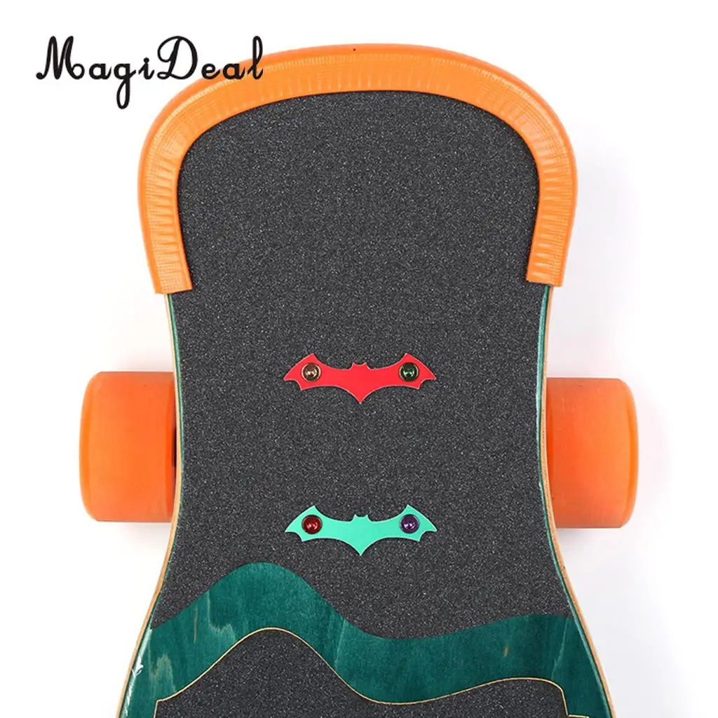 2pcs Rubber Skateboard Deck Protection Strip Nose Tail Edge Guard Orange