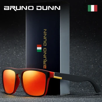 

Bruno dunn Sport Sunglasses Polarized Men For Sunglases male Square Color Mirror Luxury Brand Designer uv400 high quality 2020