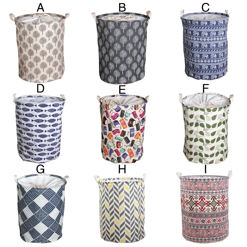 

Large Cotton and Linen Storage Bucket Waterproof Dust Proof Storage Bucket Toy Storage Basket Drawstring Laundry Bucket
