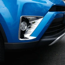 ABS хромированный передние противотуманные фары головного света крышка лампы отделка рамка для Toyota Rav4 декоративные аксессуары