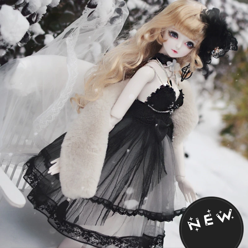Кукольная одежда для 1/4 1/3 bjd кукольная черное платье на заказ красивые