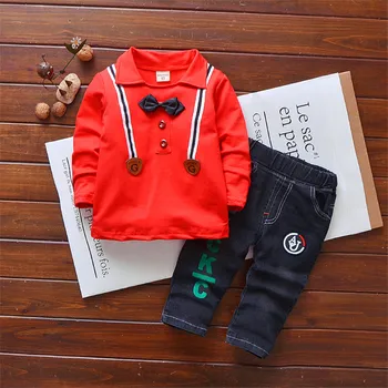 

Gentleman Clothing sets Toddler Shirts + pants Jeans Outfits Fashion New baby Boy Kids Autumn Spring Suit Fall Cotton tracksuit
