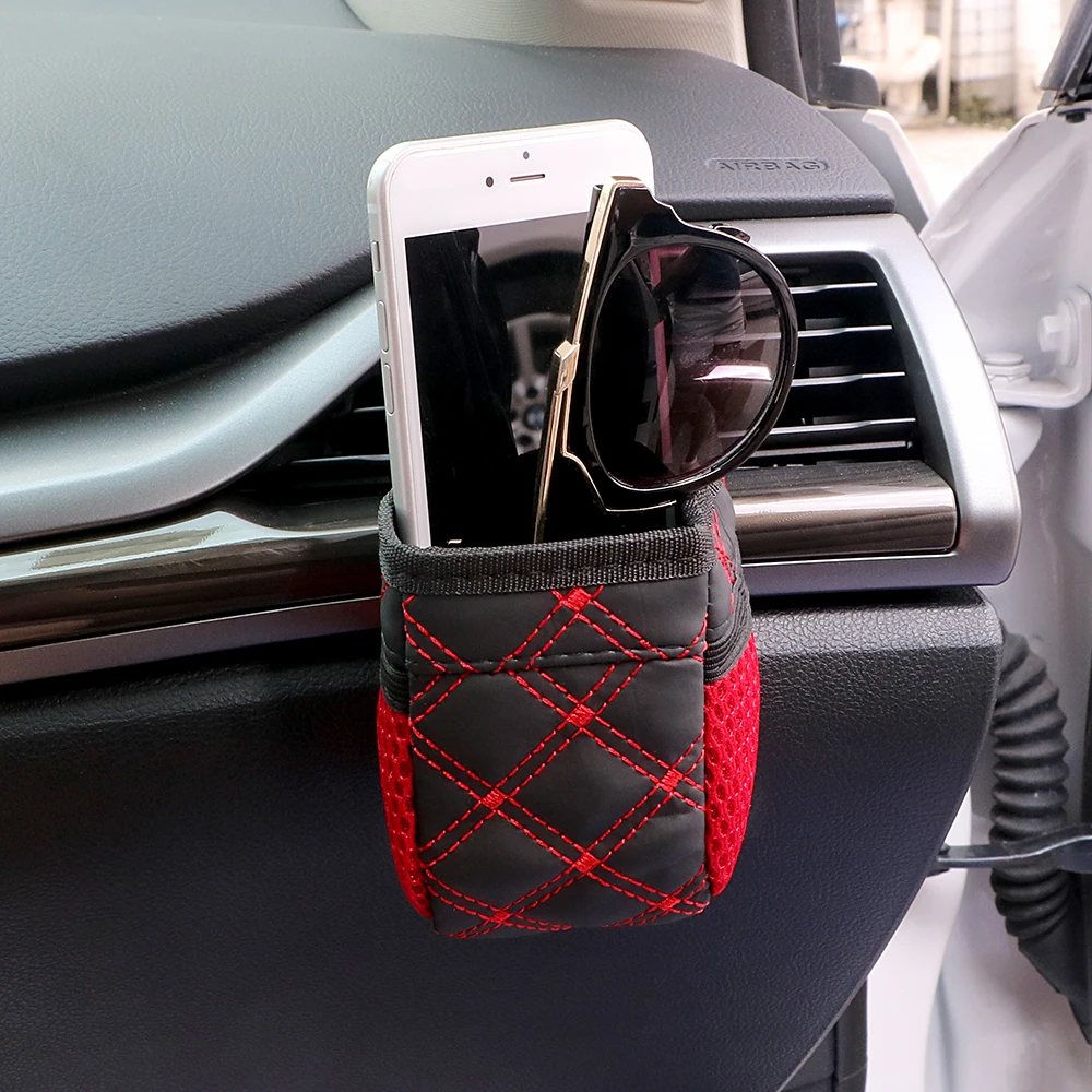 YOSOLO Grid Net Car Outlet Storage Bag hanging Bag Aotu Drink Phone Holder Pouch Red Pocket Organizer Car-styling Accessories YOSOLO Grid Net Car Outlet Storage Bag hanging Bag Aotu Drink Phone Holder Pouch Red Pocket Organizer Car-styling Accessories