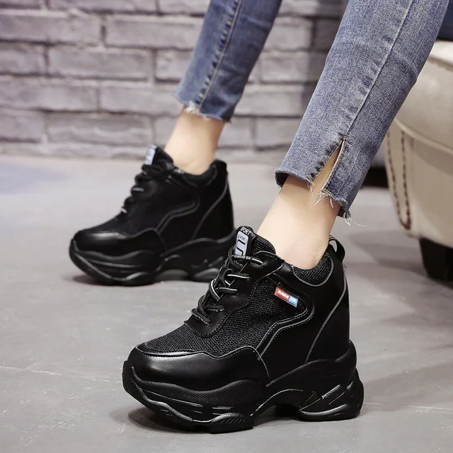 2020 White Trendy Shoes Women High Top Sneakers Women Platform Ankle Boots Basket Femme Chaussures Femmes