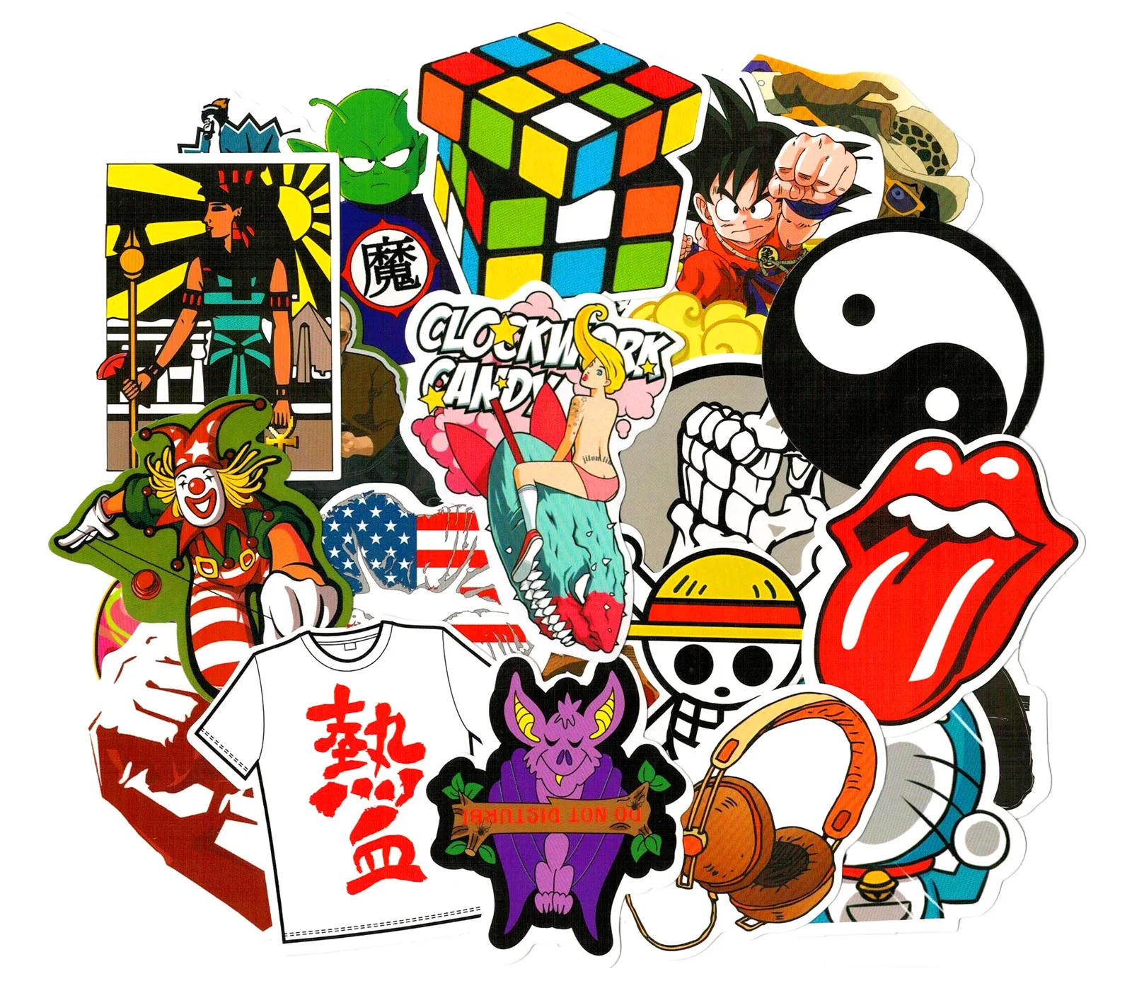 50 pcs Car Sticker Cartoon Mixed Skateboard Suitcase Luggage Vinyl Decal Brand Car Motorcycle Laptop Bicycle DIY Stickers