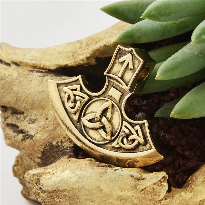 5 шт. Norse Viking Axe Amulet Необычные плетеные треугольные руны тройной Рог Odin талисманы