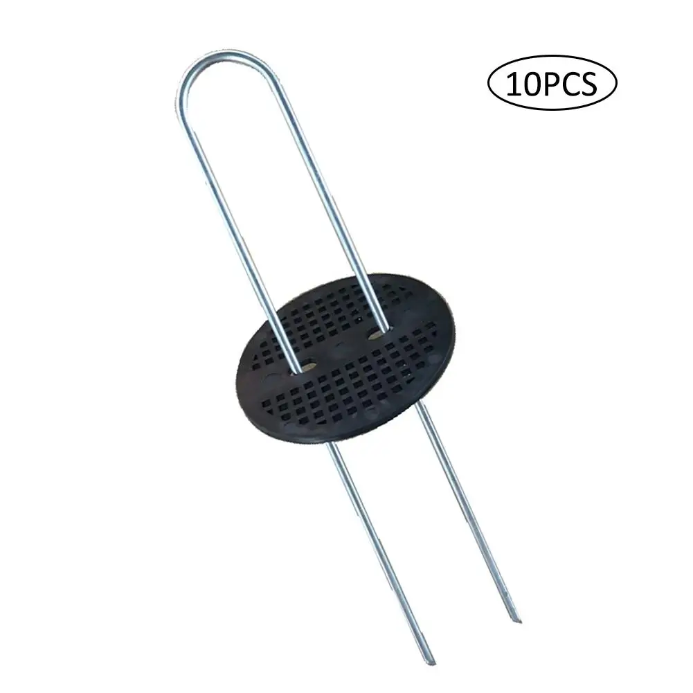 Garden Staples Plastic Landscape Lawn U Shaped Pin with Plastic Gasket for Anchoring Landscaping Ground Covering Weed Barrier