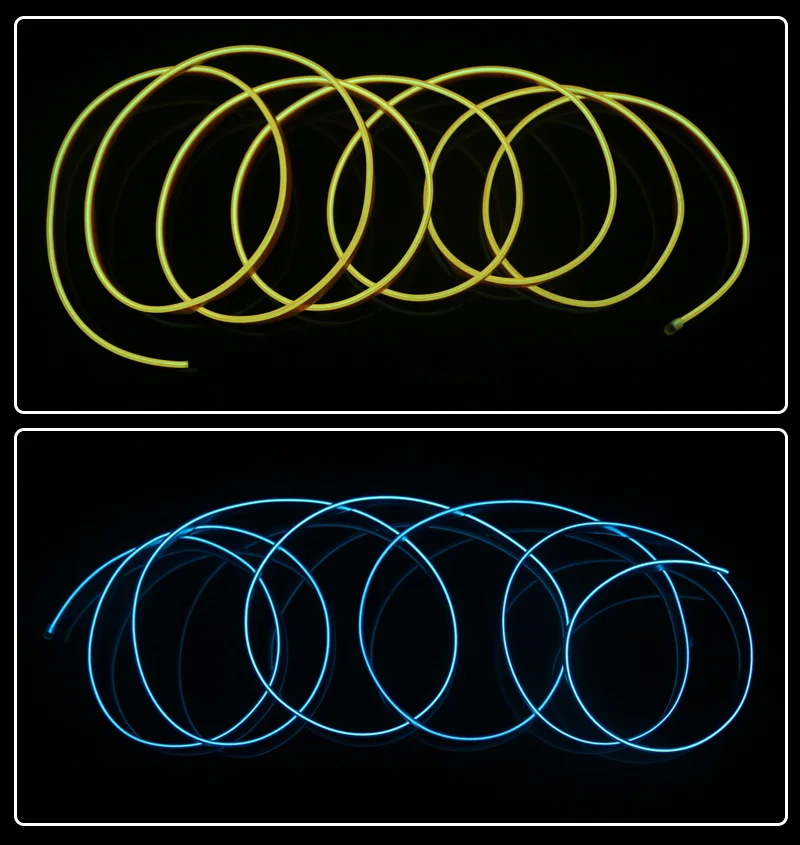 Освещение салона автомобиля 1 м 2 м 3 м 5 м Авто Светодиодная лента гирлянда EL провод веревка трубка гибкий неоновый светильник с 12 В сигаретный привод США