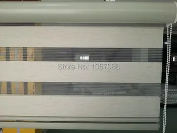 

Translucent 100% Polyester Linen Roller Zebra Blinds Window Curtains for Living Room 31 in W* 48 in L 30 colors