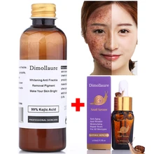 Dimollaure 30g pure Kojic Acid whitening cream+Snail Hyaluronic acid serum removal Acne scar pigmentt melanin Moisturizing serum kojic acid and its derivatives