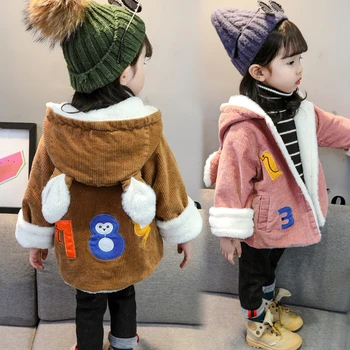 

Anlencool 2020 high quality kids jacket Girls with thickened corduroy jacket 1-6 years baby winter cotton coat children's jacket
