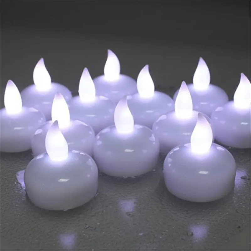 12 шт. изменение цвета буж flottante плавающий чай свет свечи, Электрический Батарея светильник, декоративные свечи набор - Цвет: cool white not flash