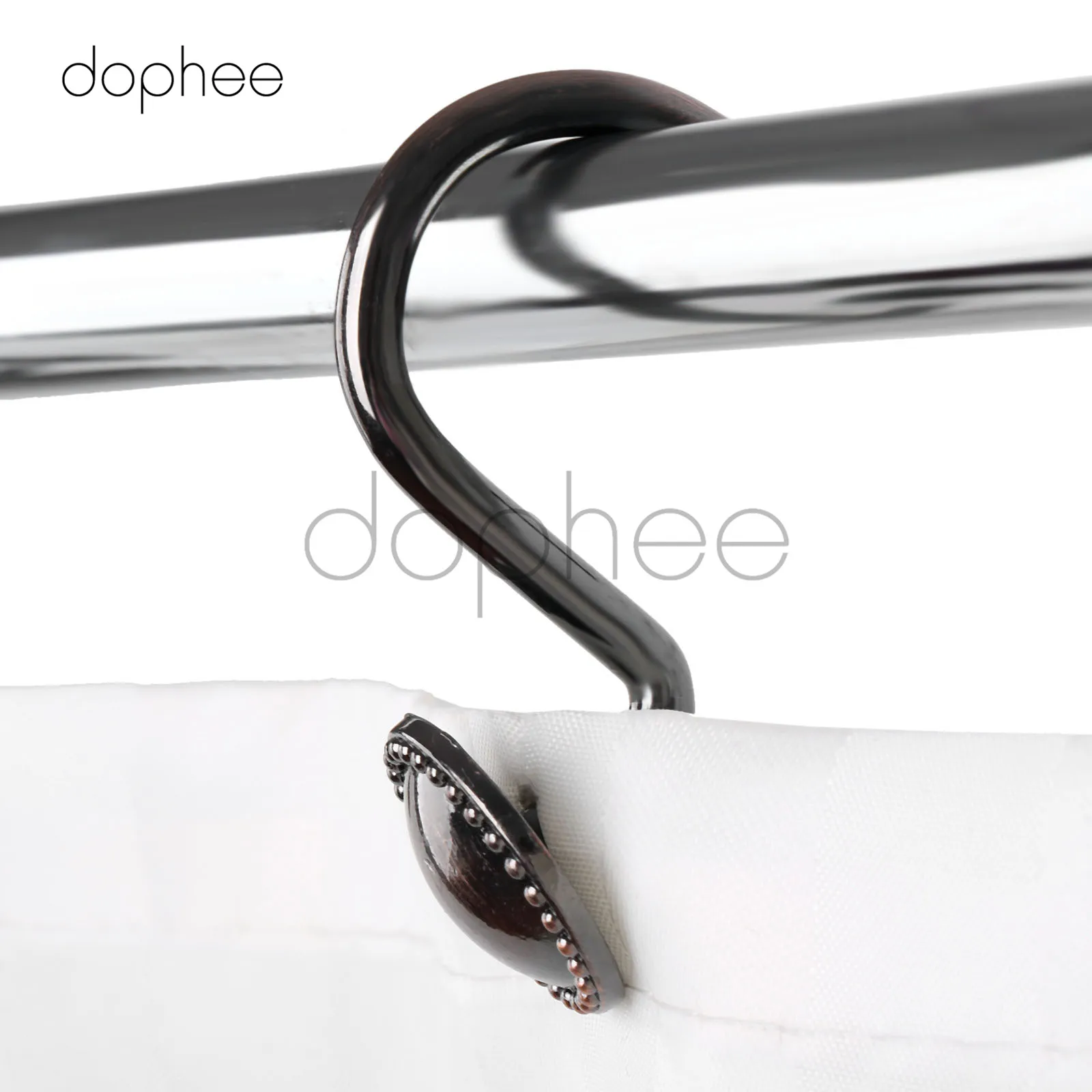 Dophee 12 шт. античные бронзовые Glide крючки для штор винтажные круглые шапки ванная