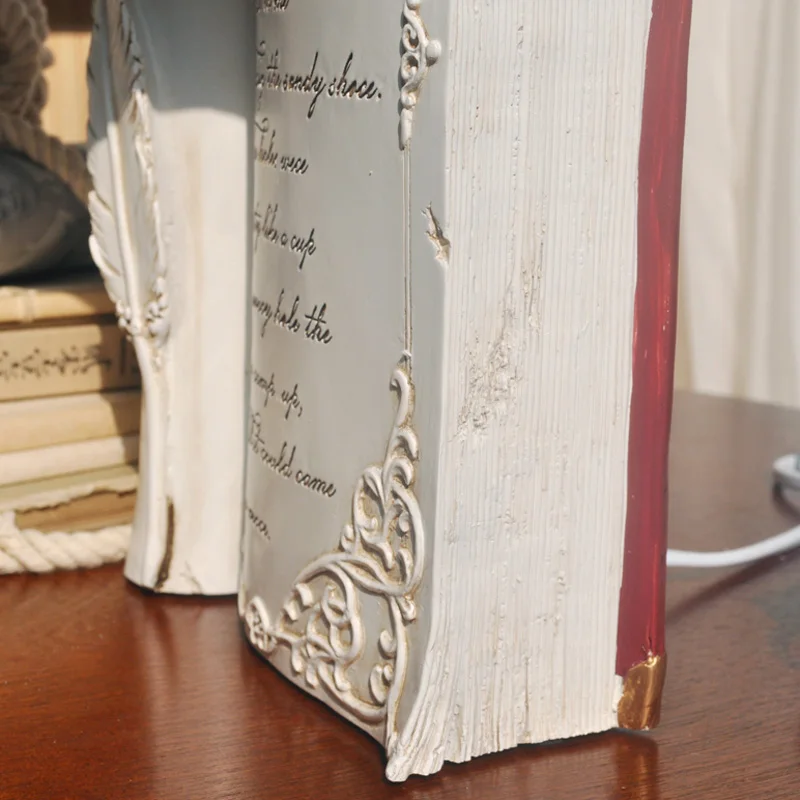 Европейская полимерная книга, настольная лампа для кабинета, тканевый абажур для спальни, настольная лампа, освещение для гостиной