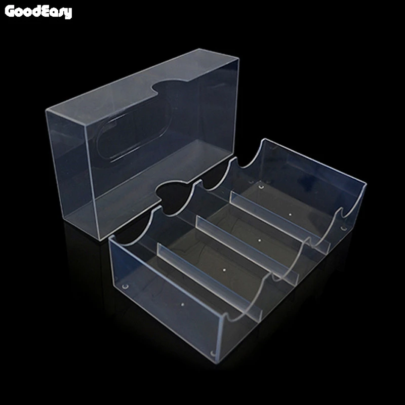 

High Quality 36PCS Plastic Square Poker Chip Tray/Box Transparent Chips Box With Cover Casino Game Chips BOX