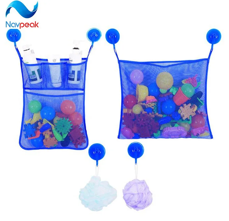 2 Mesh Bath Toy Organizer + 6 Ultra Strong Hooks Baby Bath Bathtub Toy