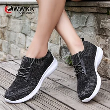 WWKK/ Осенняя обувь женские кроссовки женские дышащие сетчатые кроссовки со шнуровкой для прогулок спортивные женские кроссовки для отдыха женские