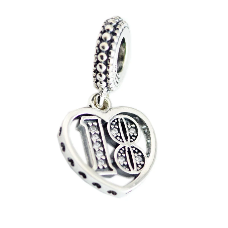 

Fits Pandora bracelets New Original 100%925 Sterling silver jewerling 18 Years of Love Dangle Charms Beads DIY Making