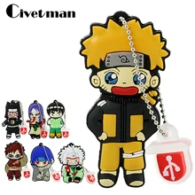 USB флеш-накопитель с героями мультфильмов Наруто сасуке ниндзя 4 ГБ 8 ГБ 16 ГБ 32 ГБ 64 Гб 128 ГБ флеш-накопитель USB 2,0 флеш-карта памяти в подарок