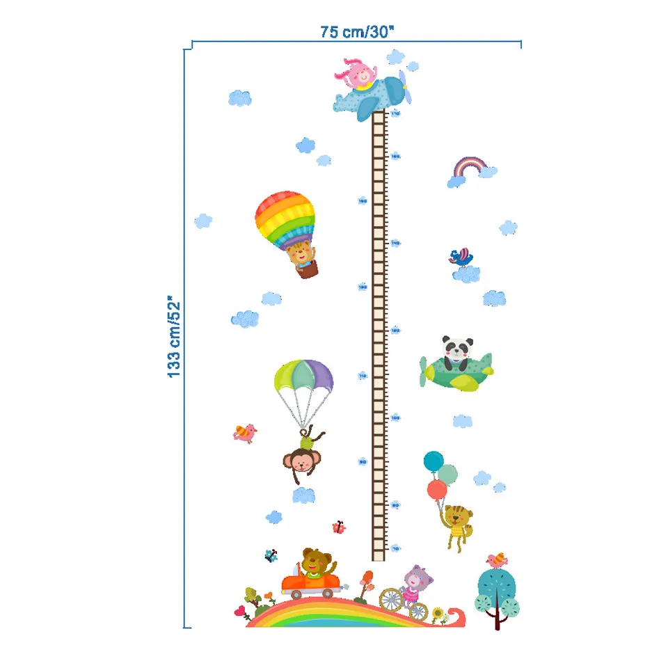 Огненный шар, наклейки для измерения роста, Детские линейки для роста, штадиометры, съемный домашний декор, диаграмма роста, наклейки для детской комнаты для девочек