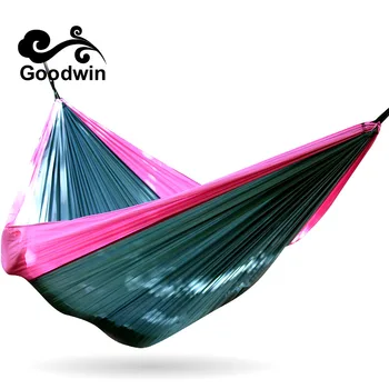 

300*200cm 2 Person Portable Folding Hammock Patio Swing Outdoor Camping Canvas Cotton Double Parachute Tassels Hammock Straps