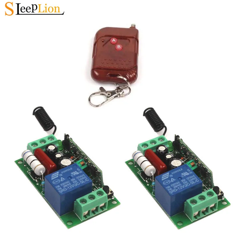 

Sleeplion AC 220V 10A 1CH Wireless RF Relay Remote Switch Transceiver+2 Receiver 220V Wireless Light Switch Adapter Kits