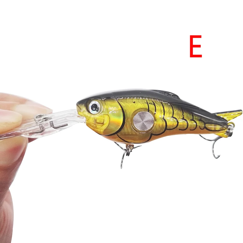 OUTKIT Crankbait 55 мм 10 г 1,8-3,9 м 1 шт. жесткие рыболовные приманки плавающие воблеры Кривошипные жесткие приманки Крючки морская ловля карпа - Цвет: E