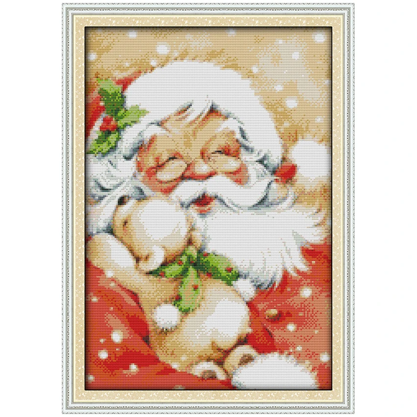 

Christmas Gift Santa Claus (2) Pattern Counted Cross Stitch Cartoon Cross Stitch Sets Stitching Embroidery Kits Needlework