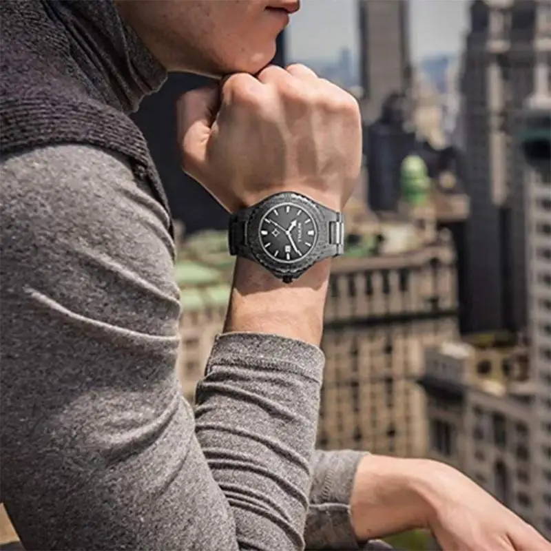 

Men's Wood Watch New Quartz Wristwatches Simple Casual Wood Watches Waterproof Business Men's Watches Free Shipping 2018