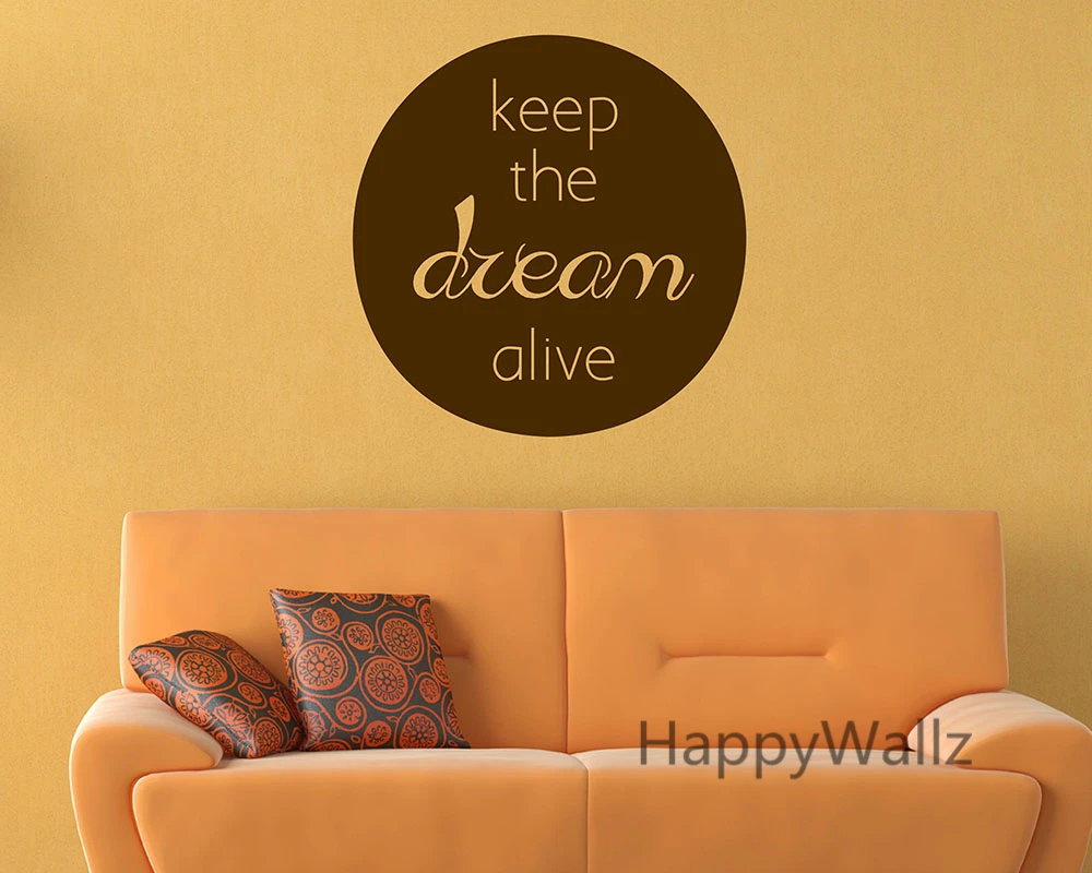 Motivational Quote Wall Stickers Keep The Dream Alive DIY Inspirational