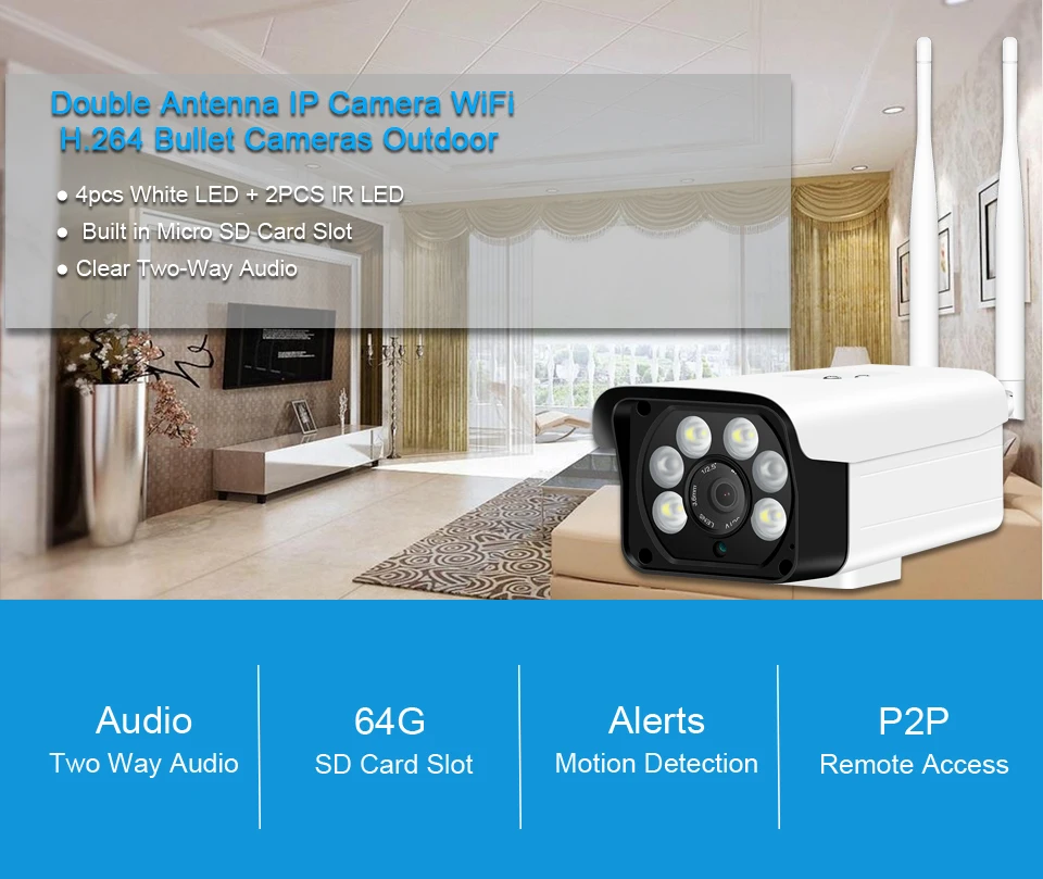Besder, двойной светильник, 1080 P, Wifi, Ip CCTV, камера безопасности, 2MP, беспроводная ip-камера, пуля, для улицы, поддержка SD карты, двухстороннее аудио