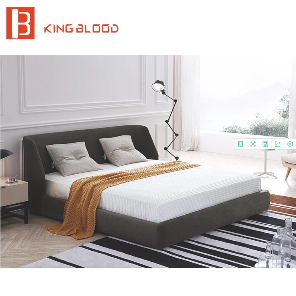 Простая тканевая кровать королевского размера в итальянском стиле|queen bed leather|italian