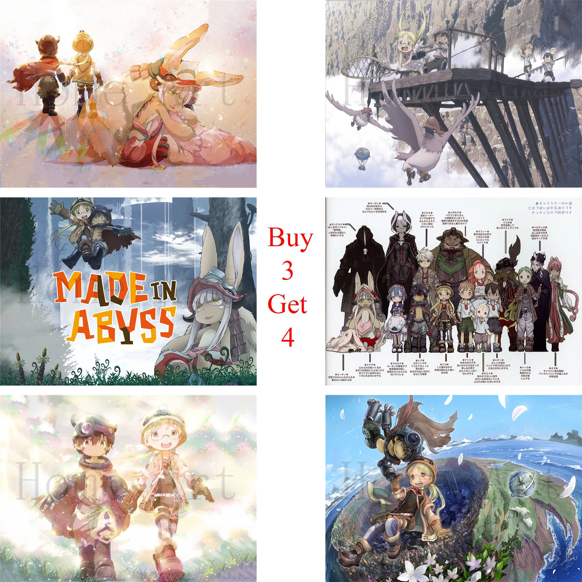 Made In Abyss Poster Clear Image Wall Stickers Home Decoration High Quality Prints White Coated Paper Home Art Brand Stickers Home Decor Home Decorhome Art Aliexpress