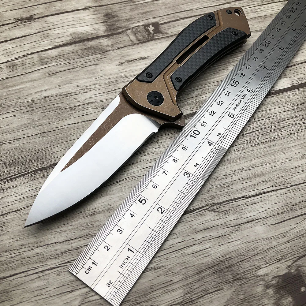 ZZSQ ZT0801 Карманный складной охотничий нож D2 Сталь углеродное волокно ручка шарикоподшипник Тактический выживания EDC ножи кемпинг инструменты