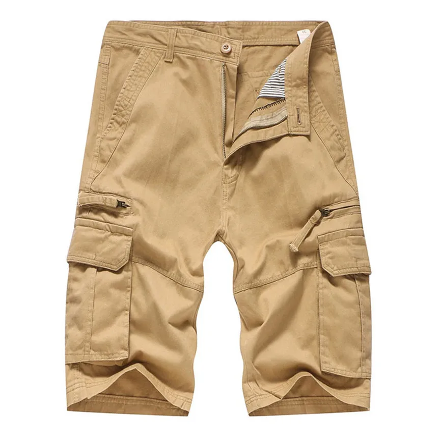 

Men's Shorts Sweatpants Men's Casual Pure Color Outdoors Pocket Beach Work Trouser Cargo Shorts Pant Short Homme Grande Taille