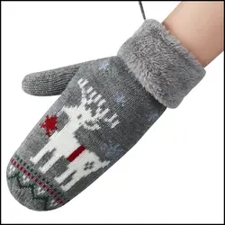 Модная женская Вязание перчатки зимние супер теплые Мультяшные перчатки все включено шнурки плюс кашемир женские перчатки KYY8137