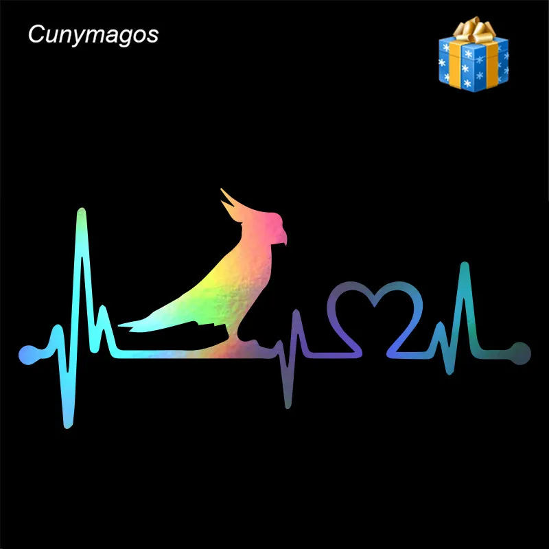 Попугай Cockatoo птица сердцебиение Lifeline стикер автомобиля Стайлинг кузов машины