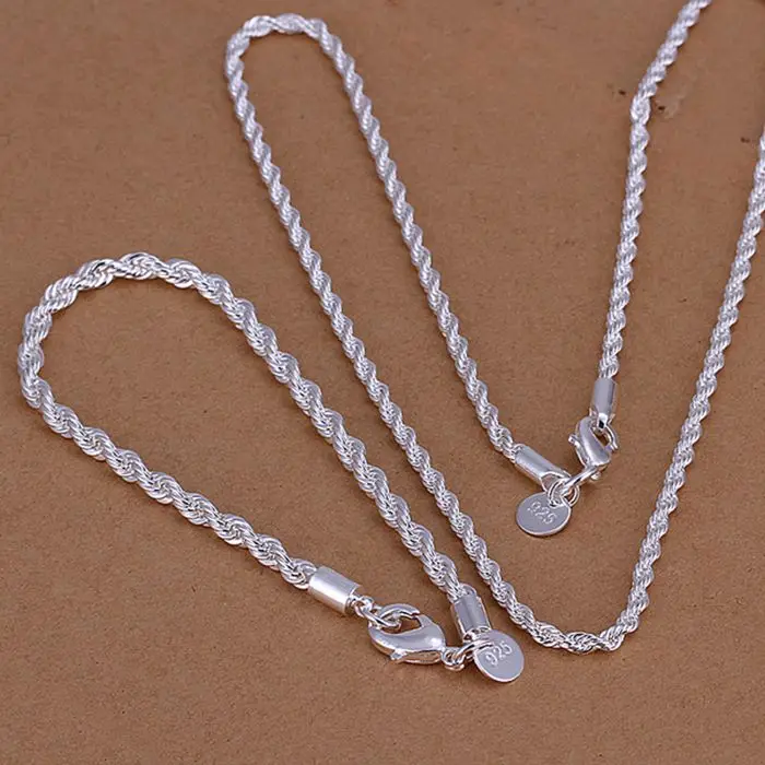 

925-sterling-silver jewelry set, fashion jewelry set Twisted Line /cjhalaoa cueallla LKNSPCS051