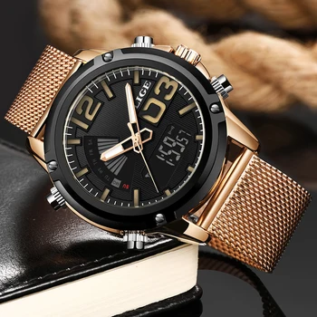 

LIGE Luxury Men's Chronograph Sport Watch Brand Military Waterproof Back Light Digital Wrist watches Men watch Relojes Hombre