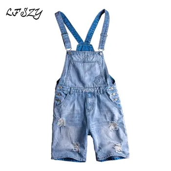 

Jeans Men 2020 New Modis Street Retro Denim Jumpsuit Tide brand Hip Hop Men's Bib Short-colored Denim Shorts Size S-XXL