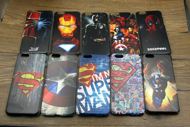 Чехол Marvel Hero, Капитан Америка, щит Дэдпул, Супермен, чехол Capinhas для Apple iPhone 8, 7, 6, 6S Plus, 5S, SE, тонкий жесткий чехол, Бэтмен