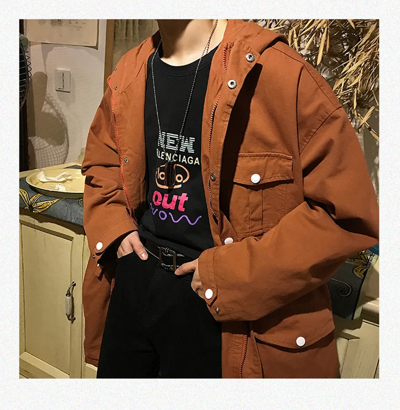 Mens Long Hooded Trench Coat Casual Spring Windbreaker Coat Men Korean Overcoat Hip Hop   (14)