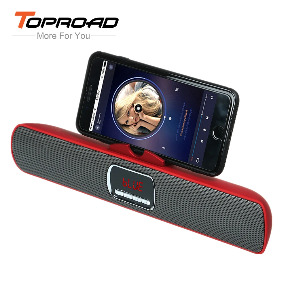 TOPROAD portátil Bluetooth 3D estéreo sonido envolvente parlantes de audio para el inalámbrico FM manos libres con soporte|Altavoces portátiles| - AliExpress