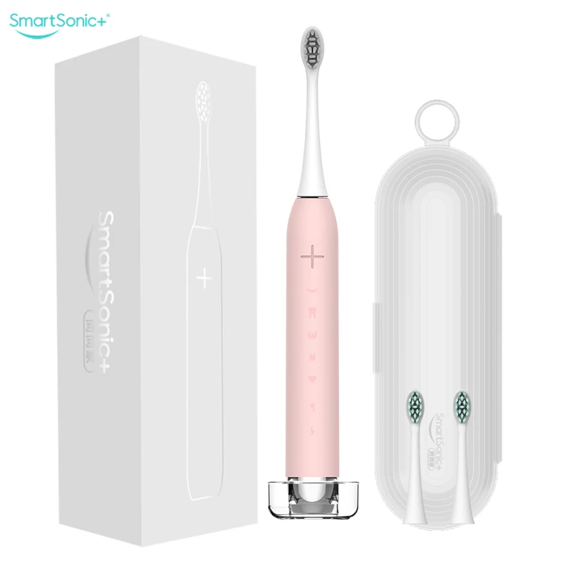 

Auto Sonic Electric Toothbrush,Travel Box,Wireless Charge,5 Optional Modes,Pink,Built-in Auto Timer, IPX7,Ultra Sonic,Recharge