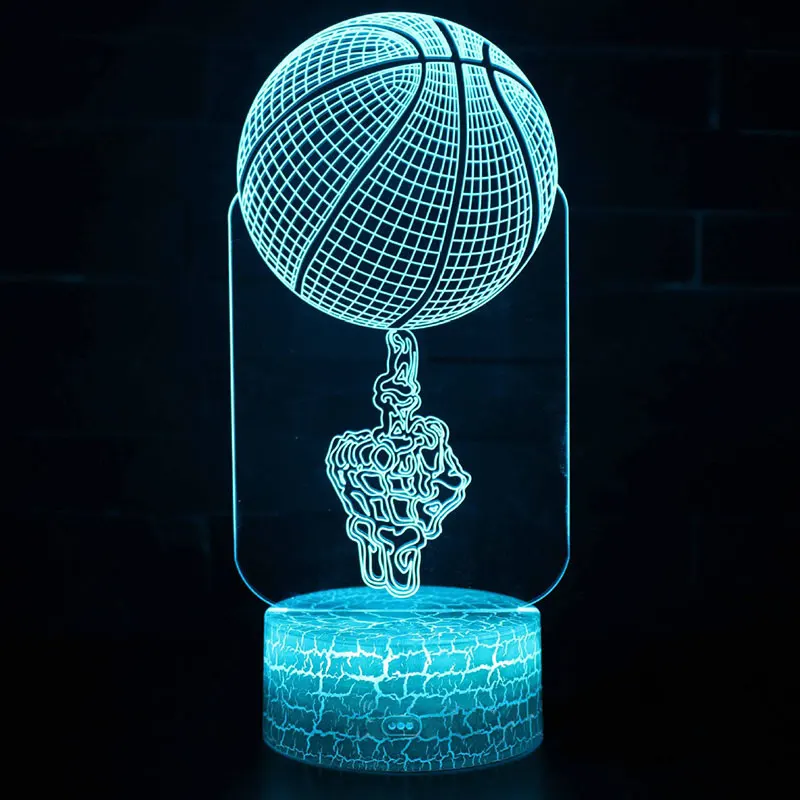Палец Топ шар тема 3D светодиодный лампа светодиодный ночник 7 цветов изменить сенсорный настроение лампа Рождественский подарок Dropshippping